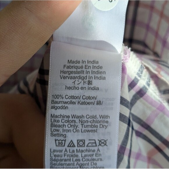 J. Crew Plaid Ruffle Trim Peasant Blouse Top Women's Size Medium - Picture 6 of 6